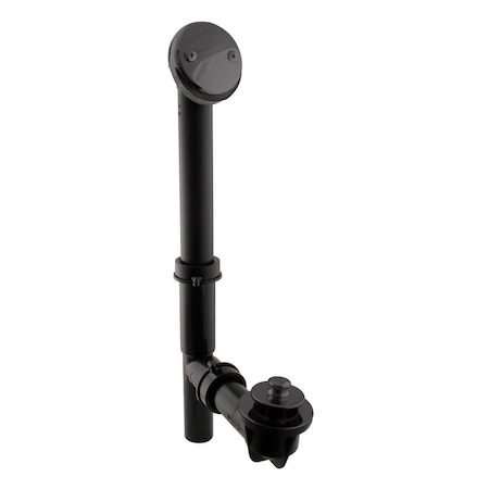 Westbrass Black 1-1/2" Tubular Pull & Drain Bath Waste in Matte Black 597144-62